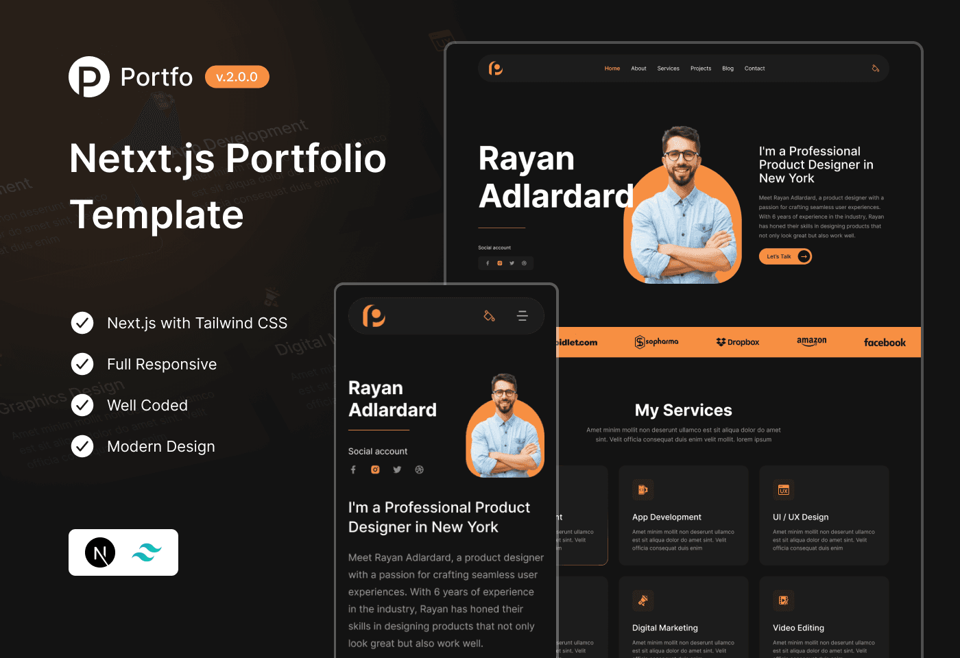 Nextjs portfolio template