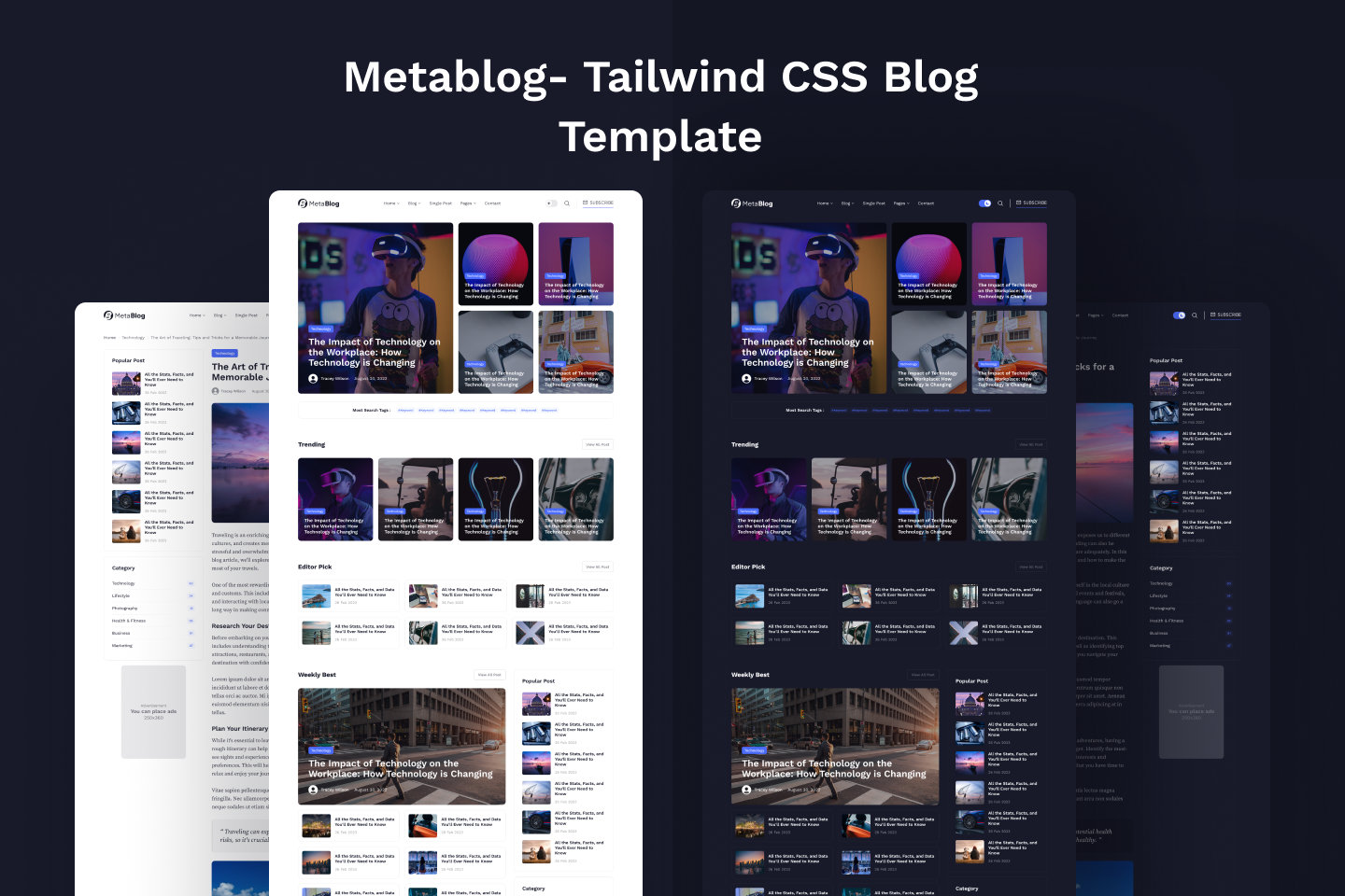 Tailwind CSS Blog Template